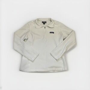 Patagonia Fleece Pullover Womens M Medium White Quarter Zip STY25420